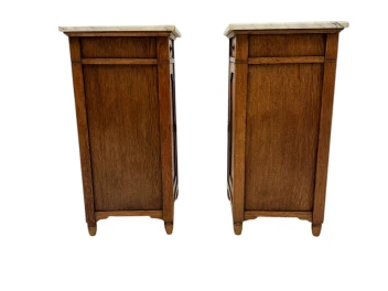 Two Arts & Crafts Art Nouveau Oak Nightstands or Bedside Tables, 1900s